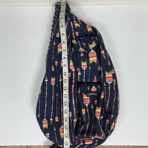 ⭐️ Ambry Rope Sling Bag Crossbody Shoulder Blue Travel Hiking Outdoor Print - Picture 8 of 8